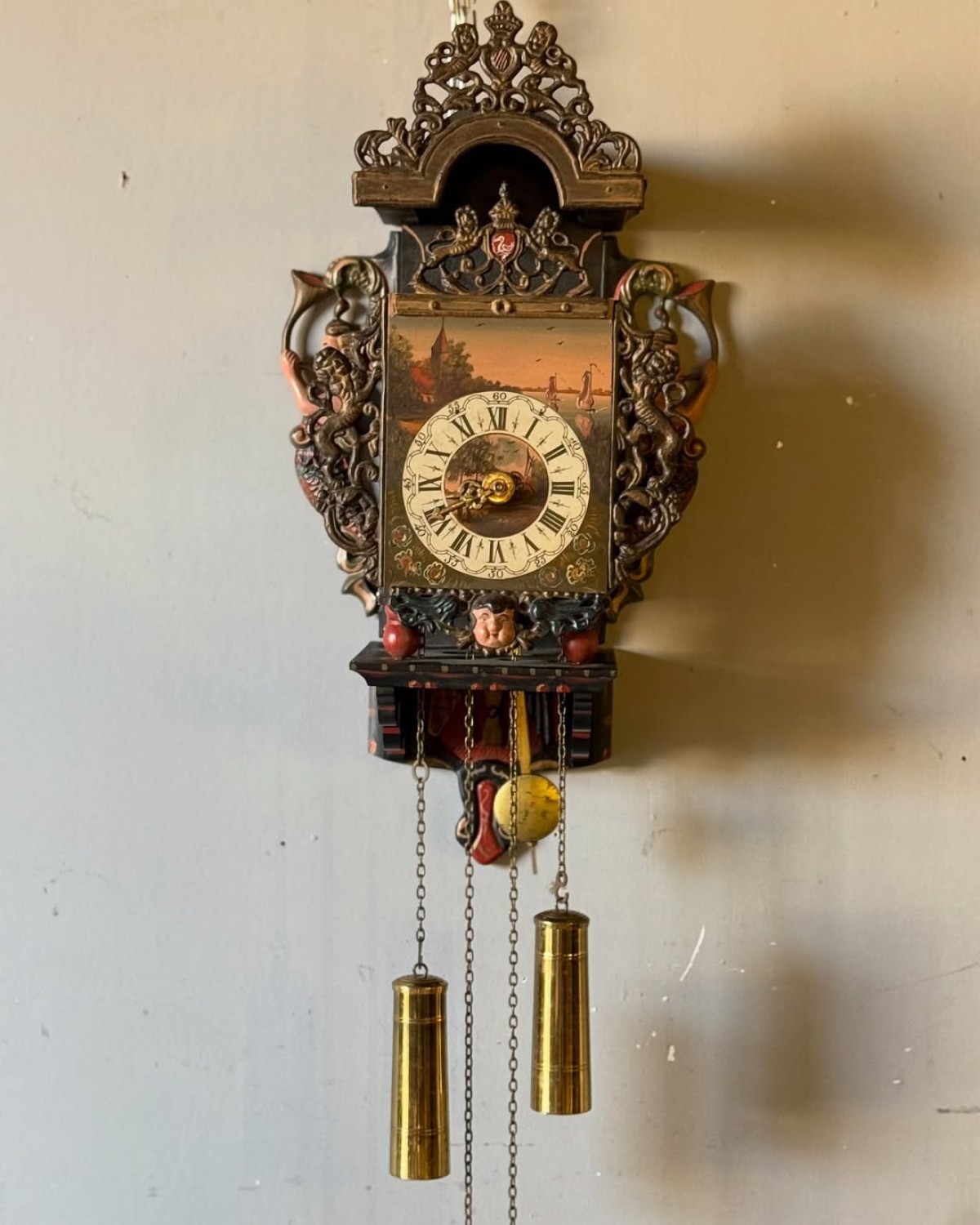 1900'lerden Hollanda Friese Stoelklok Duvar Saati