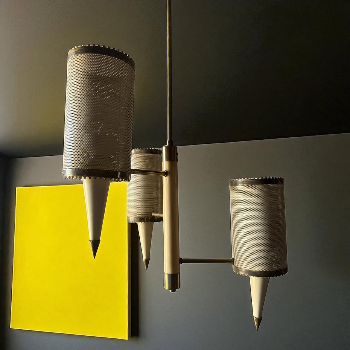 İtalyan Mid-Century Modern Pirinç Avize