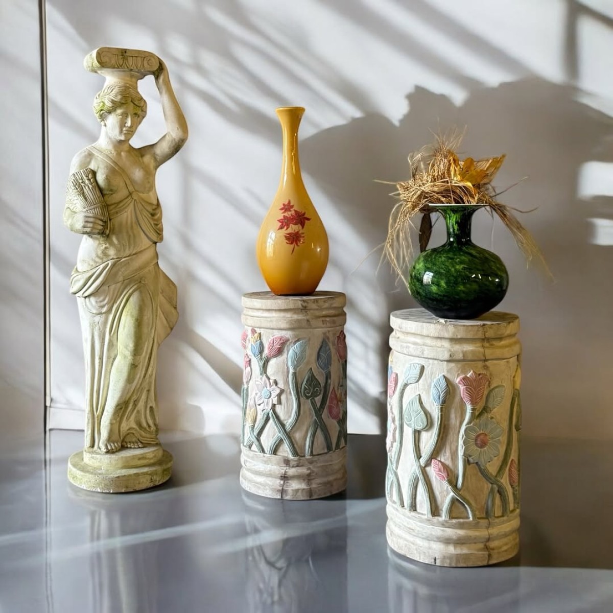 İtalyan El Yapımı ve El Boyaması Ahşap Kaideler