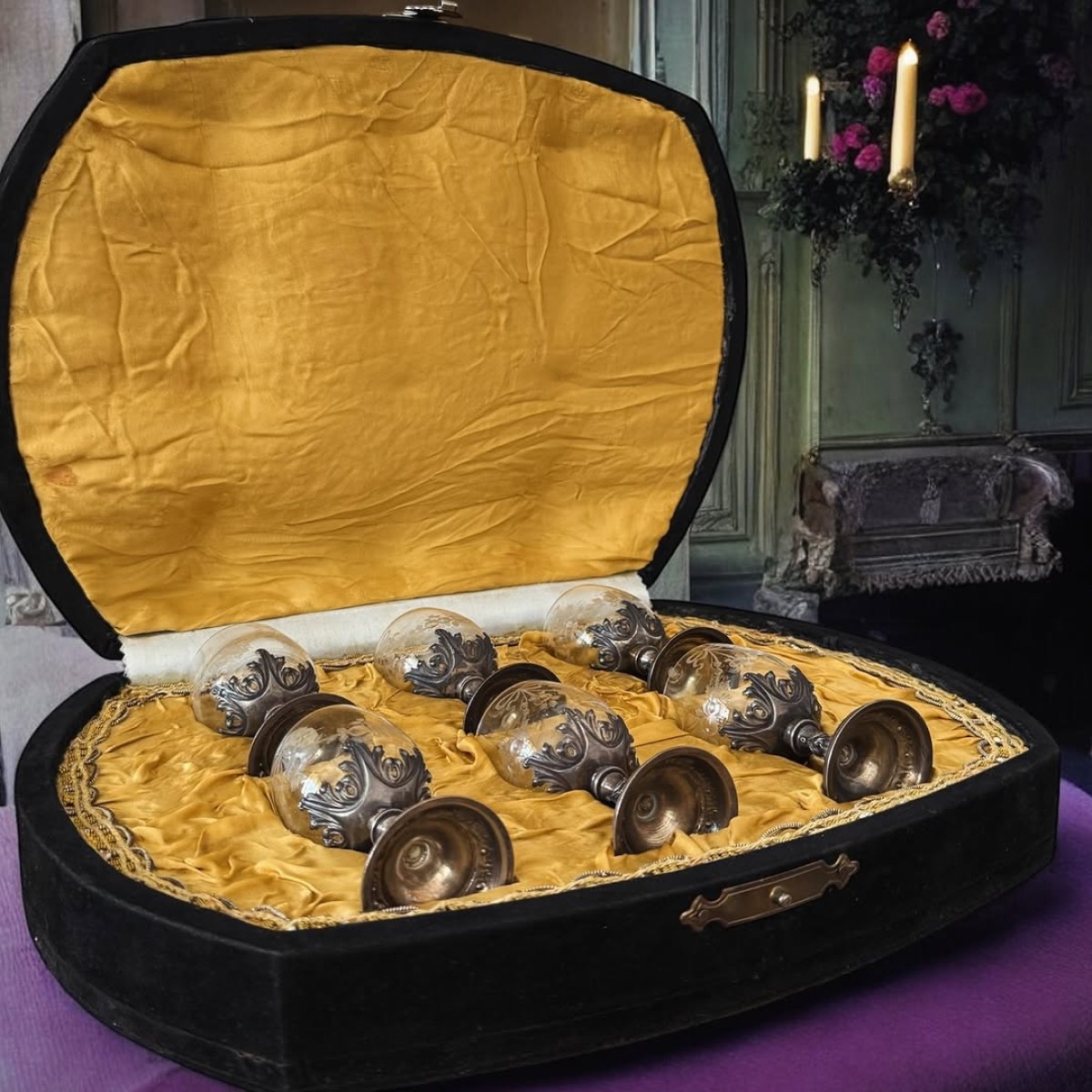 19. Yüzyıl Fransız Gümüş Kadeh Seti