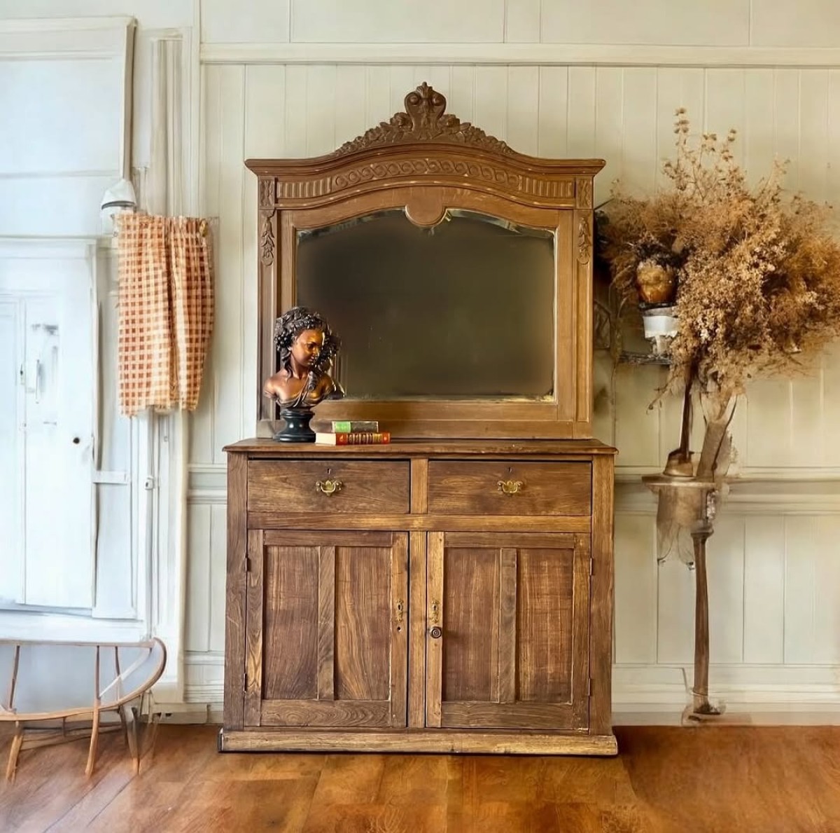 1930’lar Fransız Rustik Aynalı Konsol